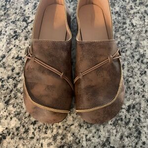 Trendy Brown Leather Loafers for Women